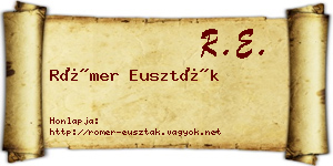 Römer Euszták névjegykártya